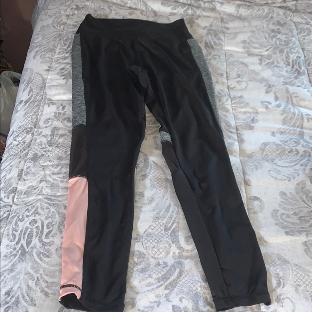 Black and pink high waisted leggings